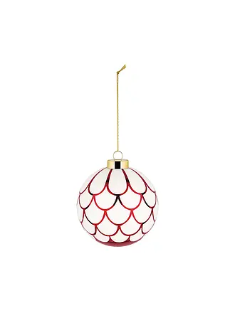 ALESSI | Palla di Natale 9cm DELIGHT Bianco/Rosso | rot